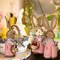3 Pcs 13.8 Inches Easter Decorations Bunny Easter Straw Bunny Figurines Cute Rabbit Holding Carrot Straw